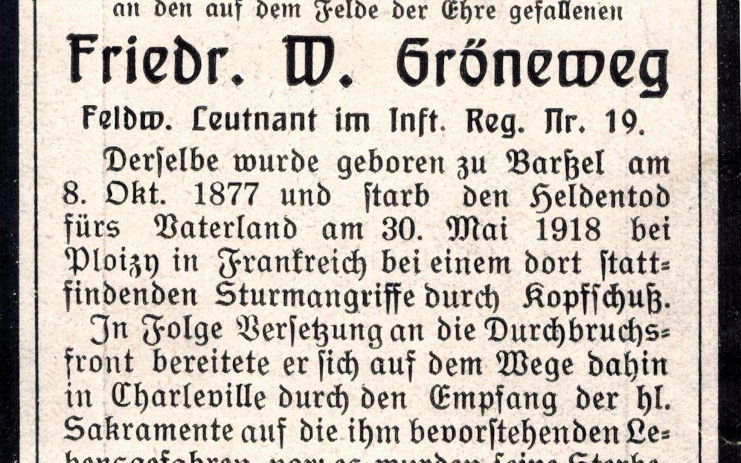 Friederich Wilhelm Gröneweg aus Barßel