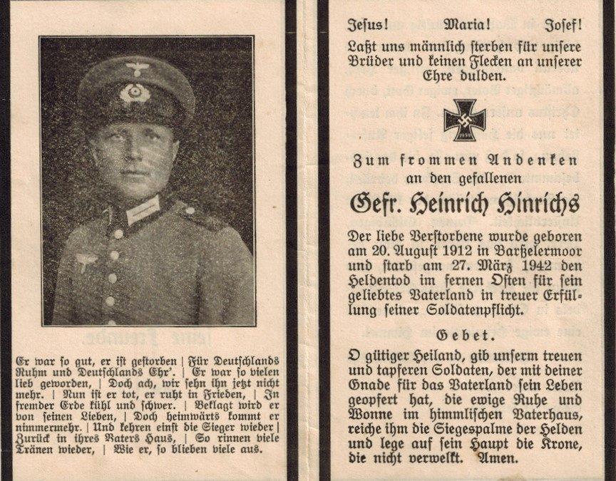 Heinrich Hinrichs aus Barßelermoor