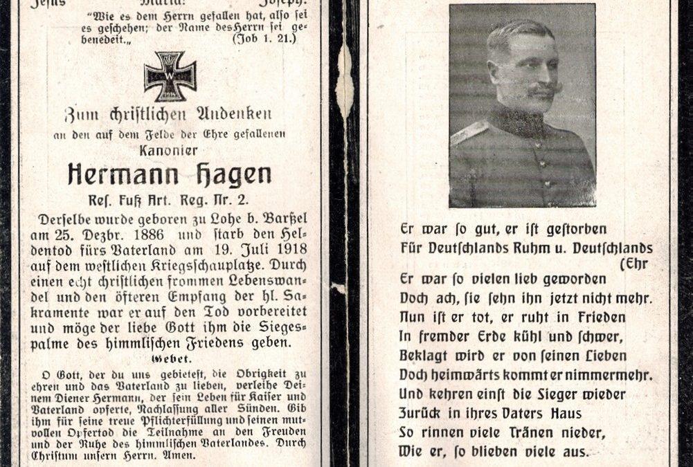 Hermann Bernard Hagen aus Lohe