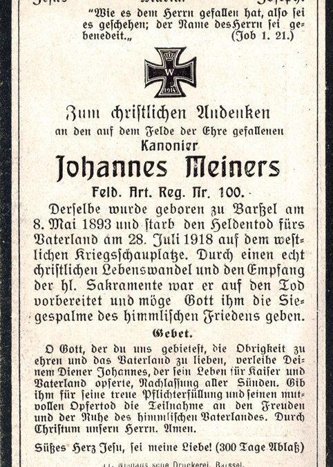 Johannes Tobias Meiners aus Barßel