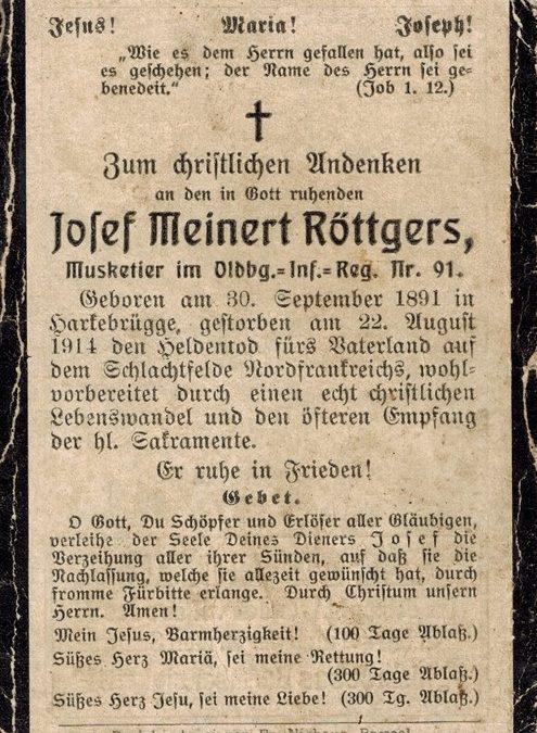 Joseph Meinhard Röttgers aus Harkebrügge