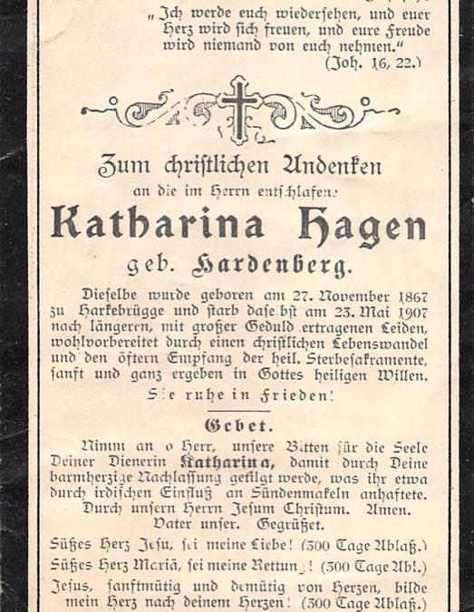 Katharina Hagen geborene Hardenberg aus Harkebrügge